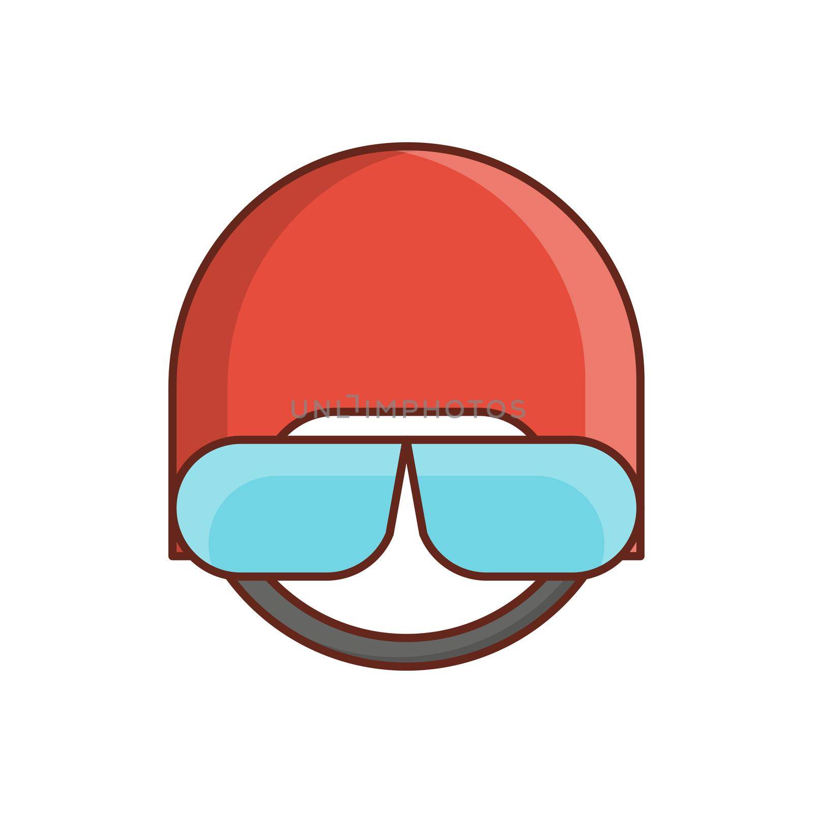 helmet Vector illustration on a transparent background. Premium quality symbols.Vector line flat color icon for concept and graphic design.