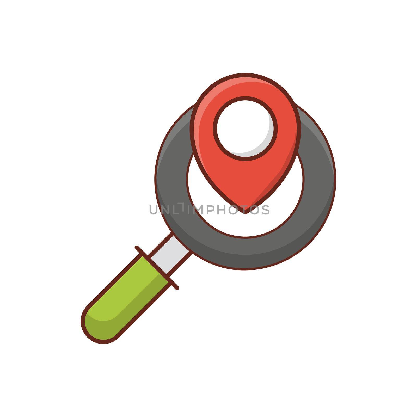 search vector flat color icon