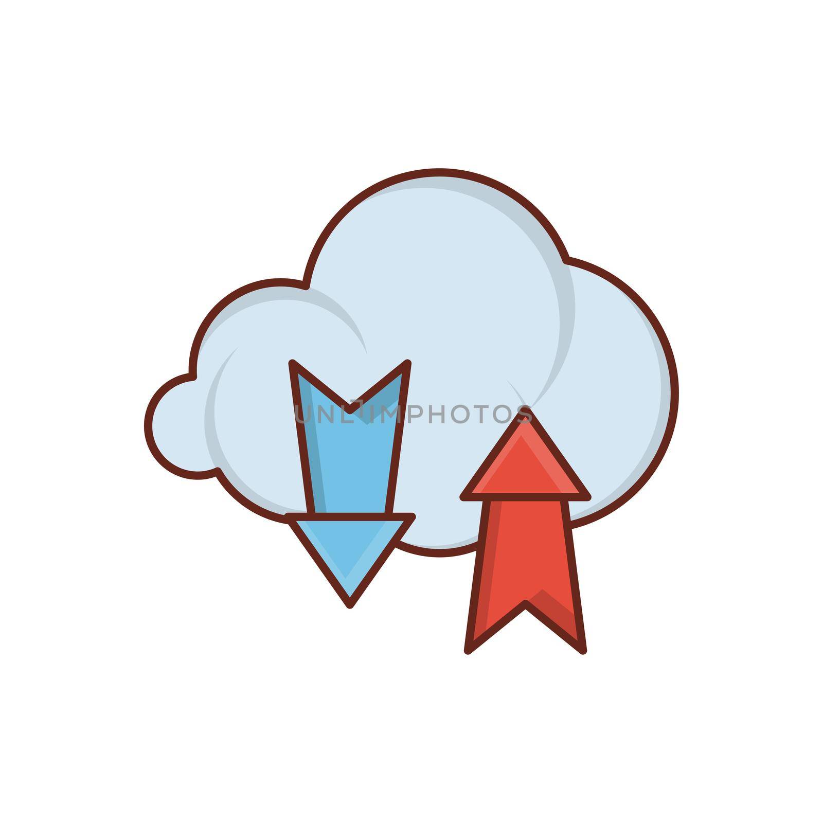 cloud vector flat color icon