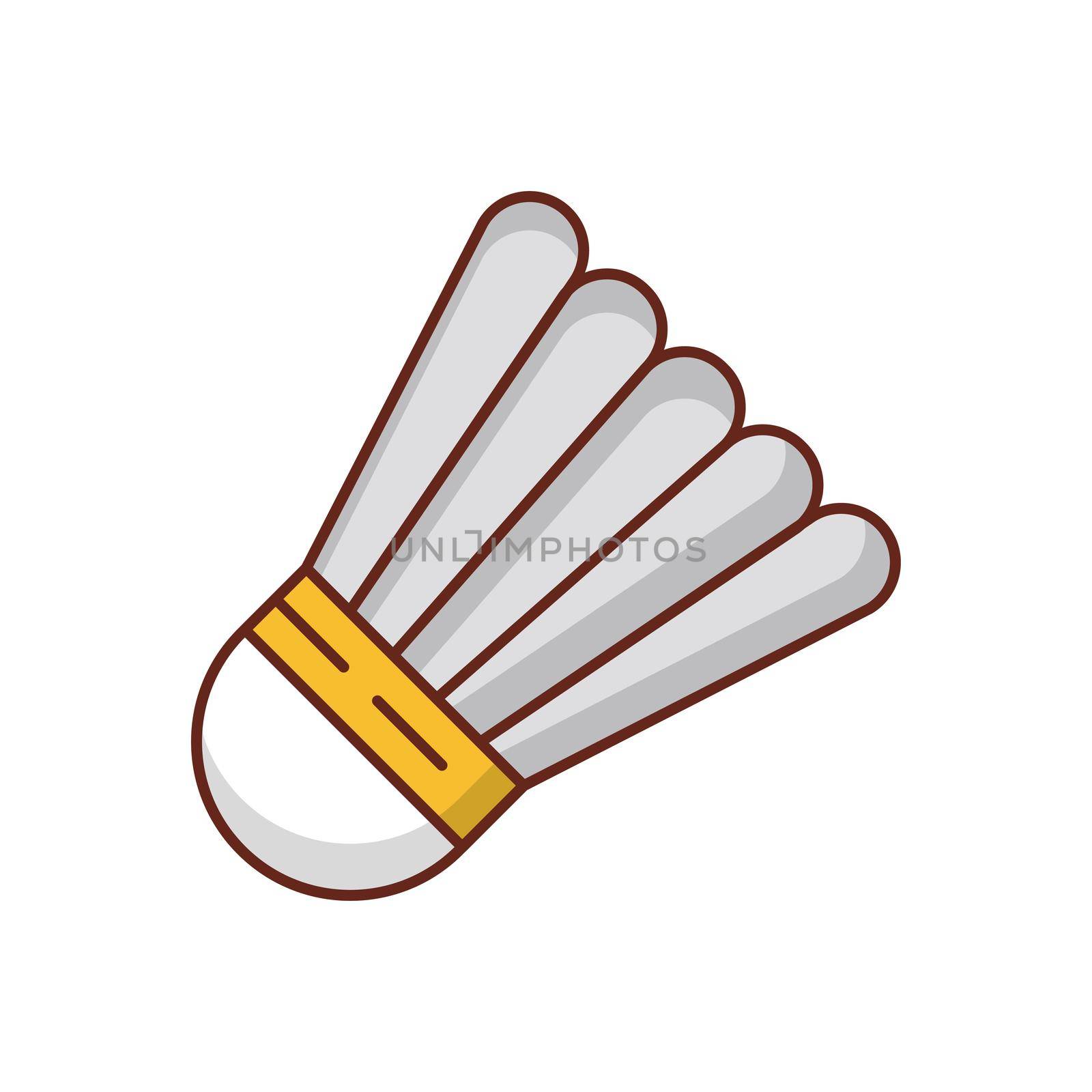 badminton Vector illustration on a transparent background. Premium quality symbols.Vector line flat color icon for concept and graphic design.