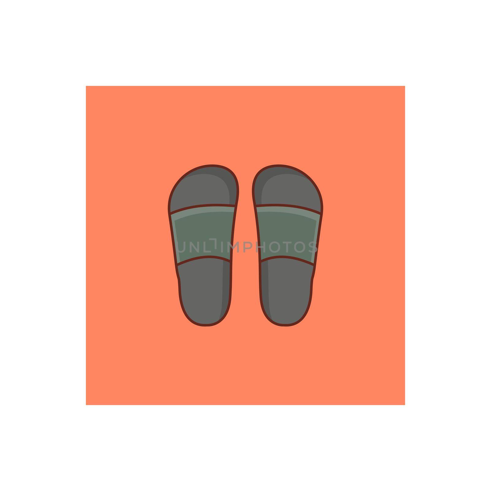 slipper Vector illustration on a transparent background. Premium quality symbols. Vector Line Flat color icon for concept and graphic design.