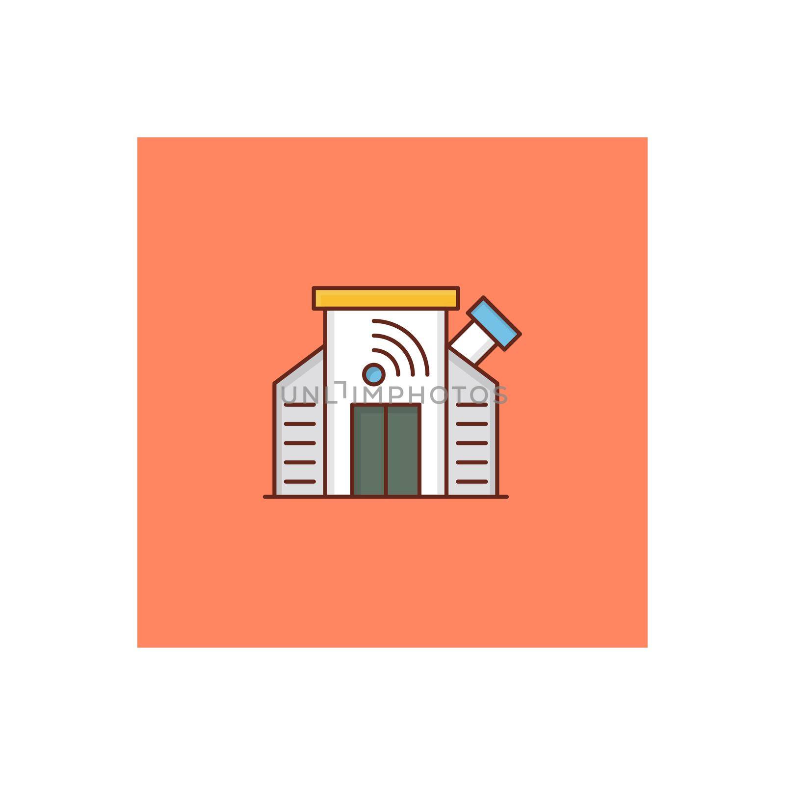 broadcasting vector flat color icon