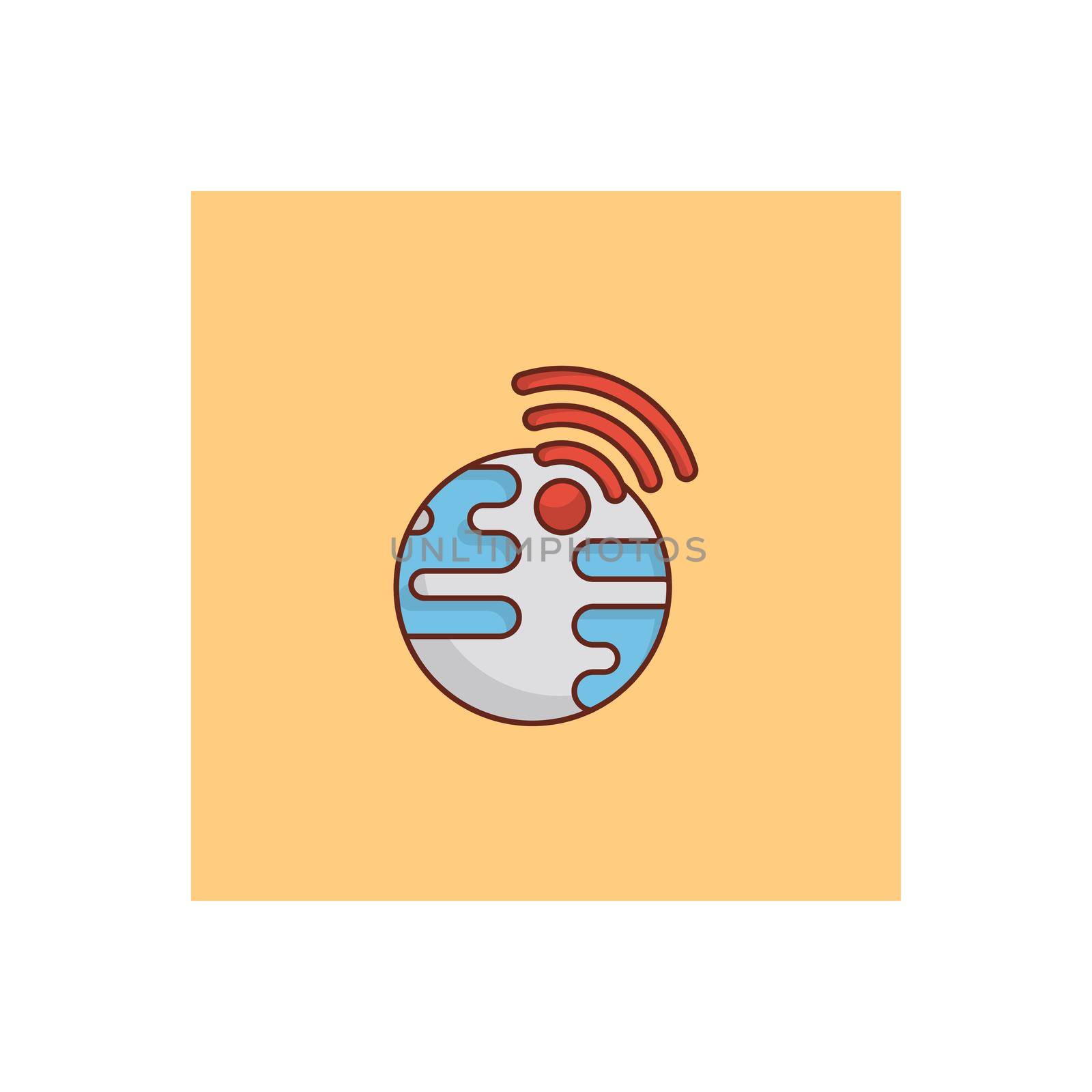 global vector flat color icon