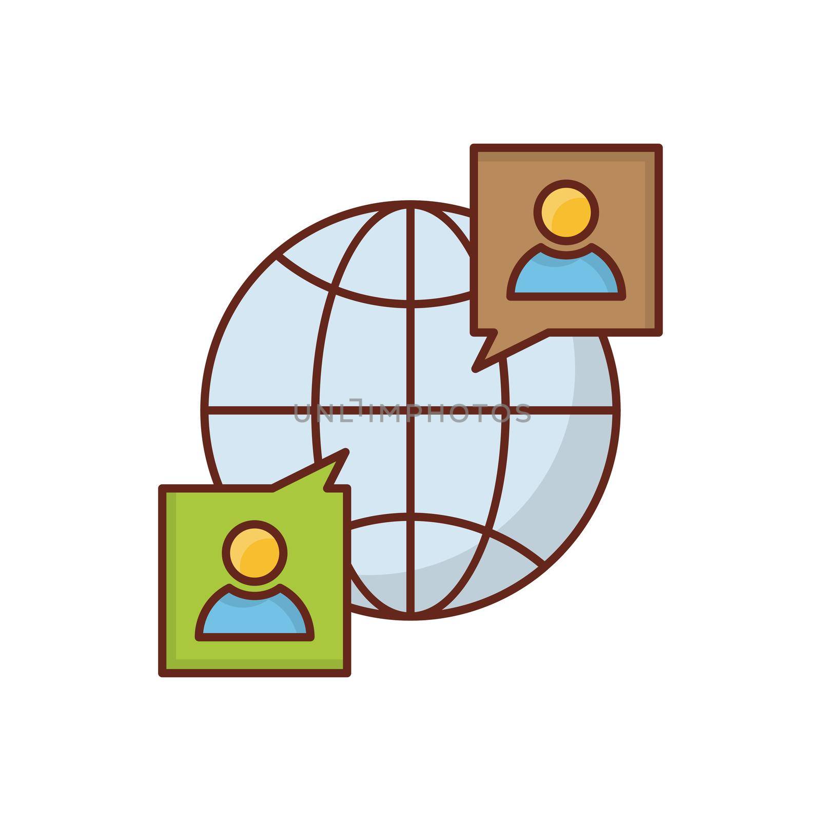 global vector flat color icon