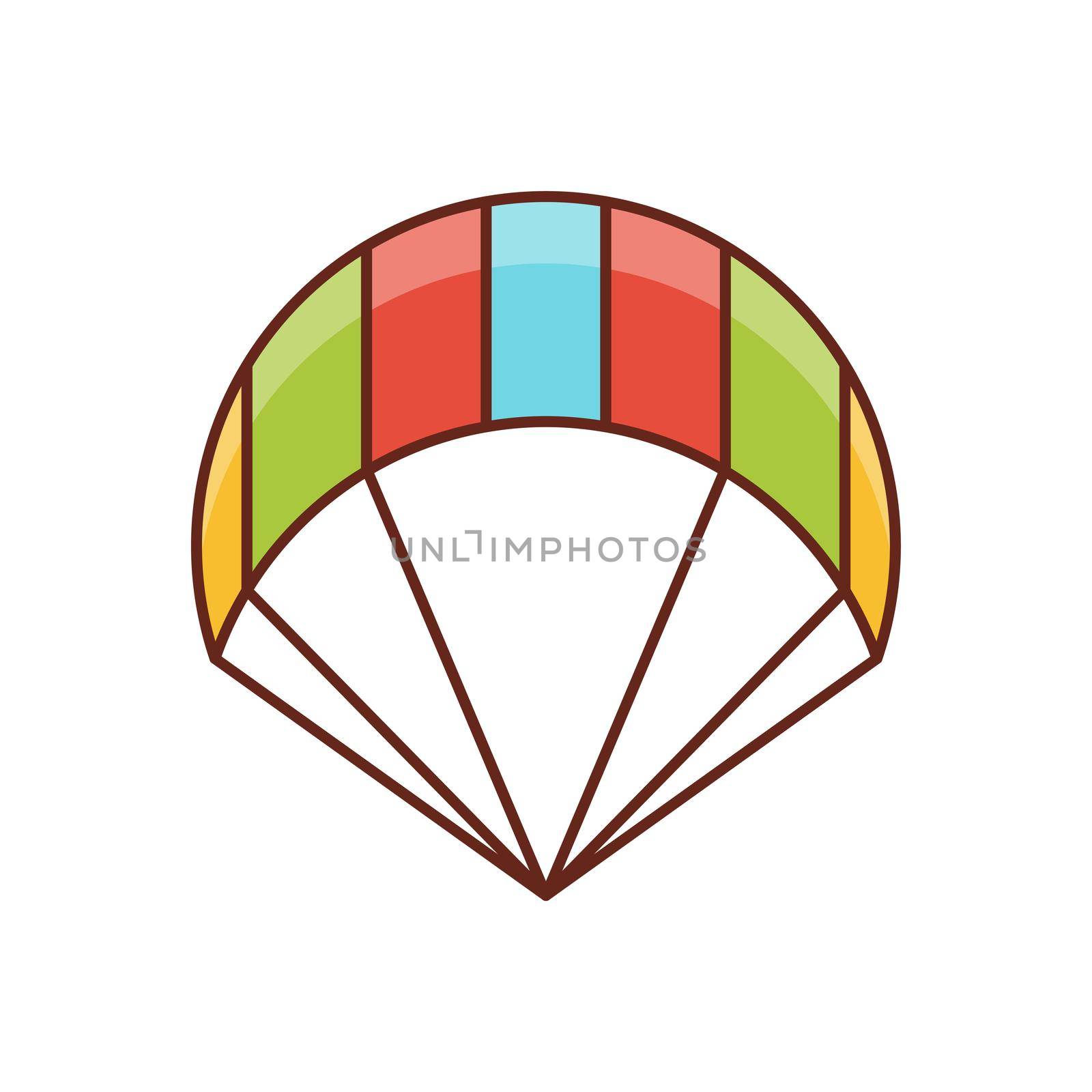 paragliding Vector illustration on a transparent background. Premium quality symbols.Vector line flat color icon for concept and graphic design.