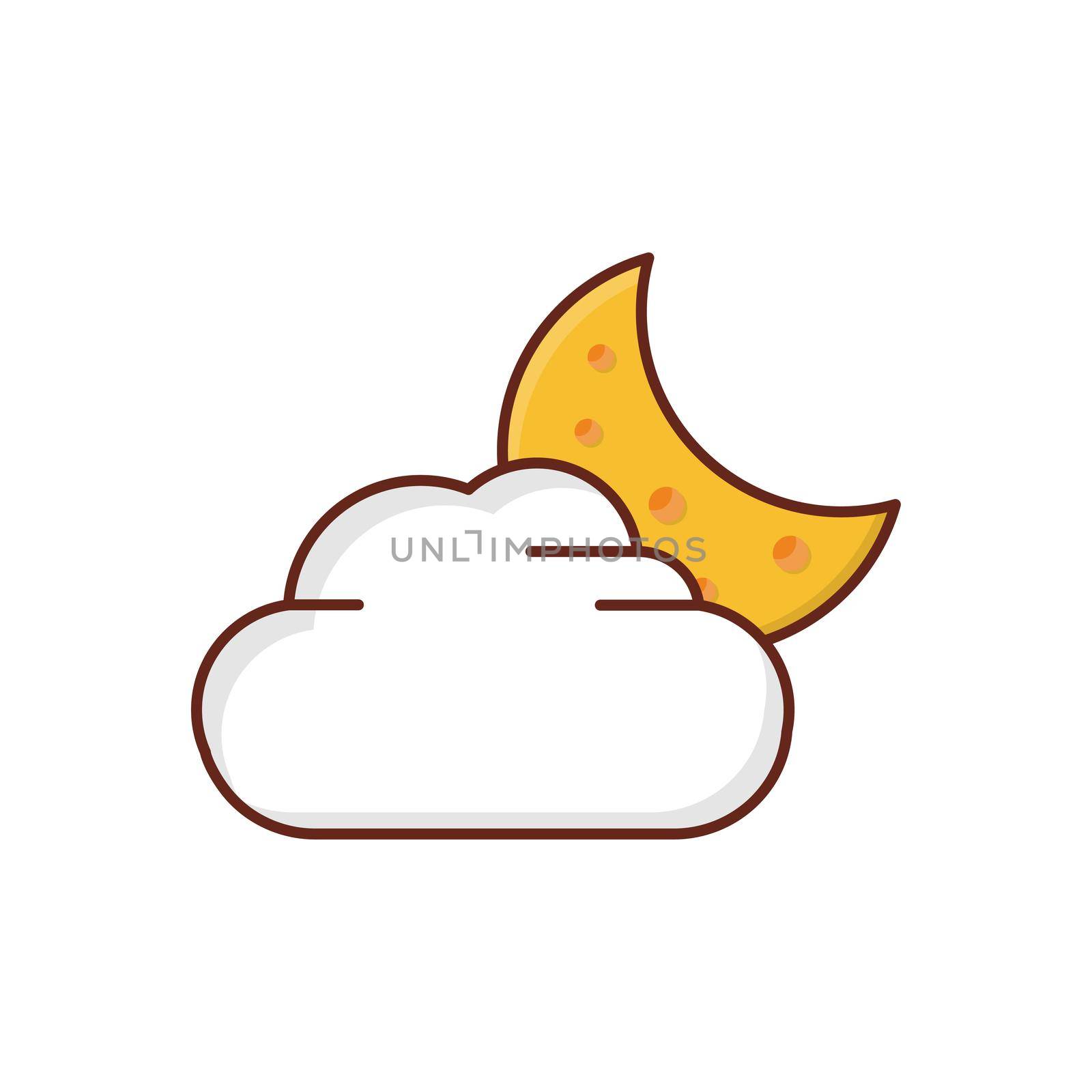 cloud vector flat colour icon