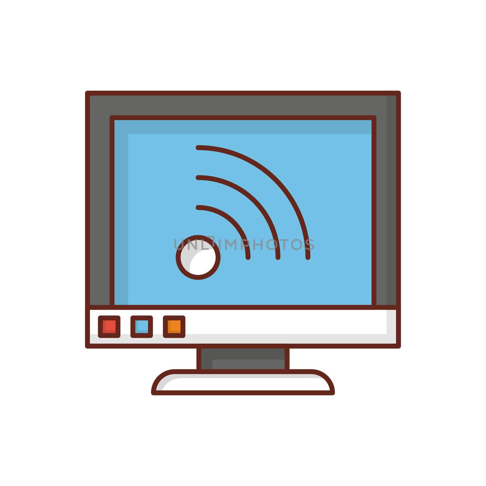 wifi vector flat color icon