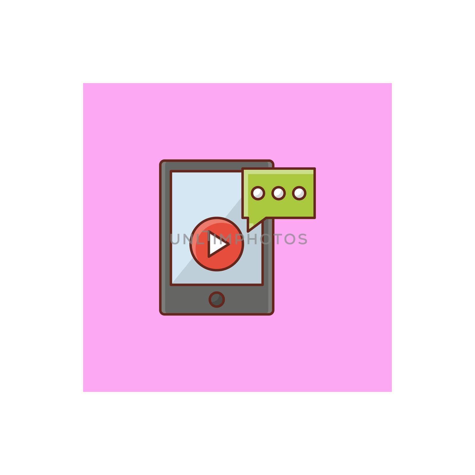 video vector flat color icon