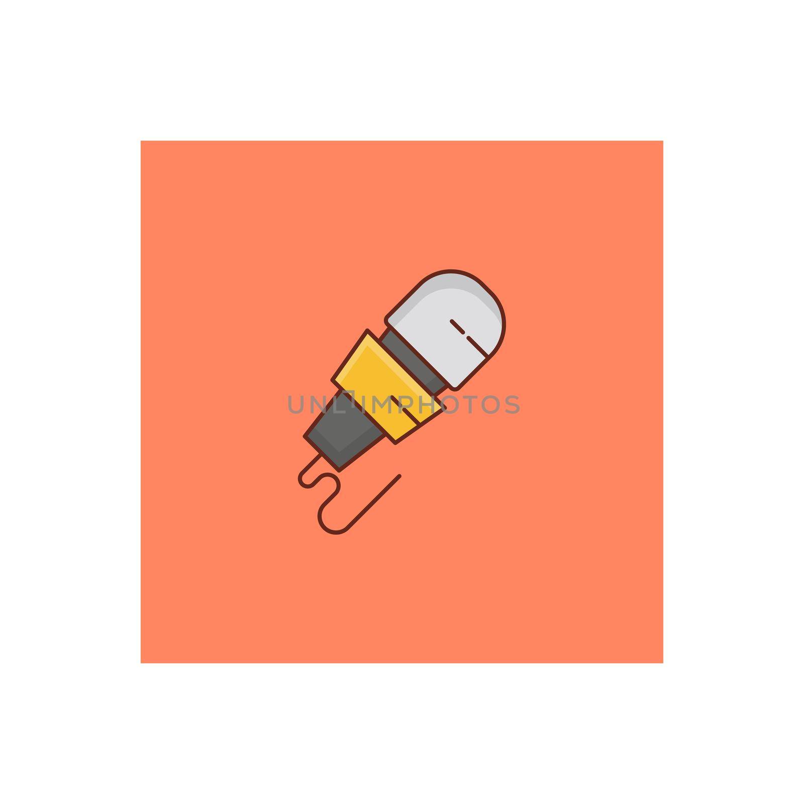 mic vector flat color icon