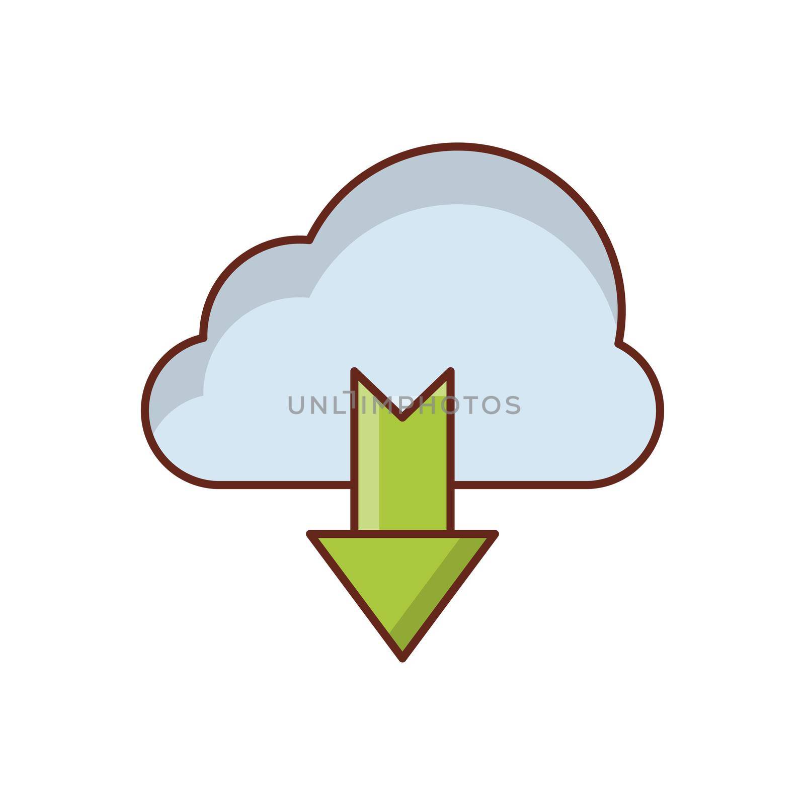 cloud Vector illustration on a transparent background. Premium quality symbols. Vector Line Flat color icon for concept and graphic design.