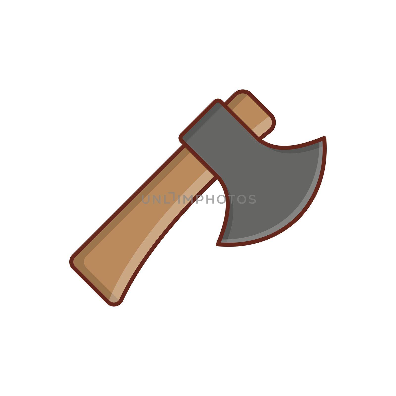 axe Vector illustration on a transparent background. Premium quality symbols. Vector Line Flat color icon for concept and graphic design.