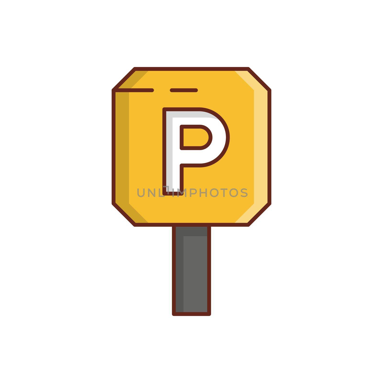 parking Vector illustration on a transparent background. Premium quality symbols. Vector Line Flat color icon for concept and graphic design.