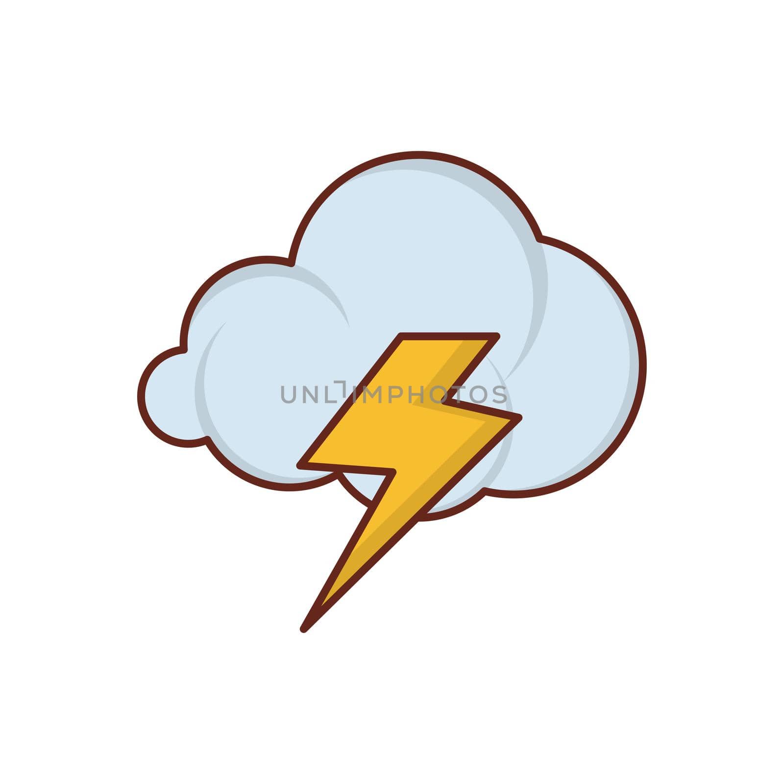 thunder vector flat colour icon