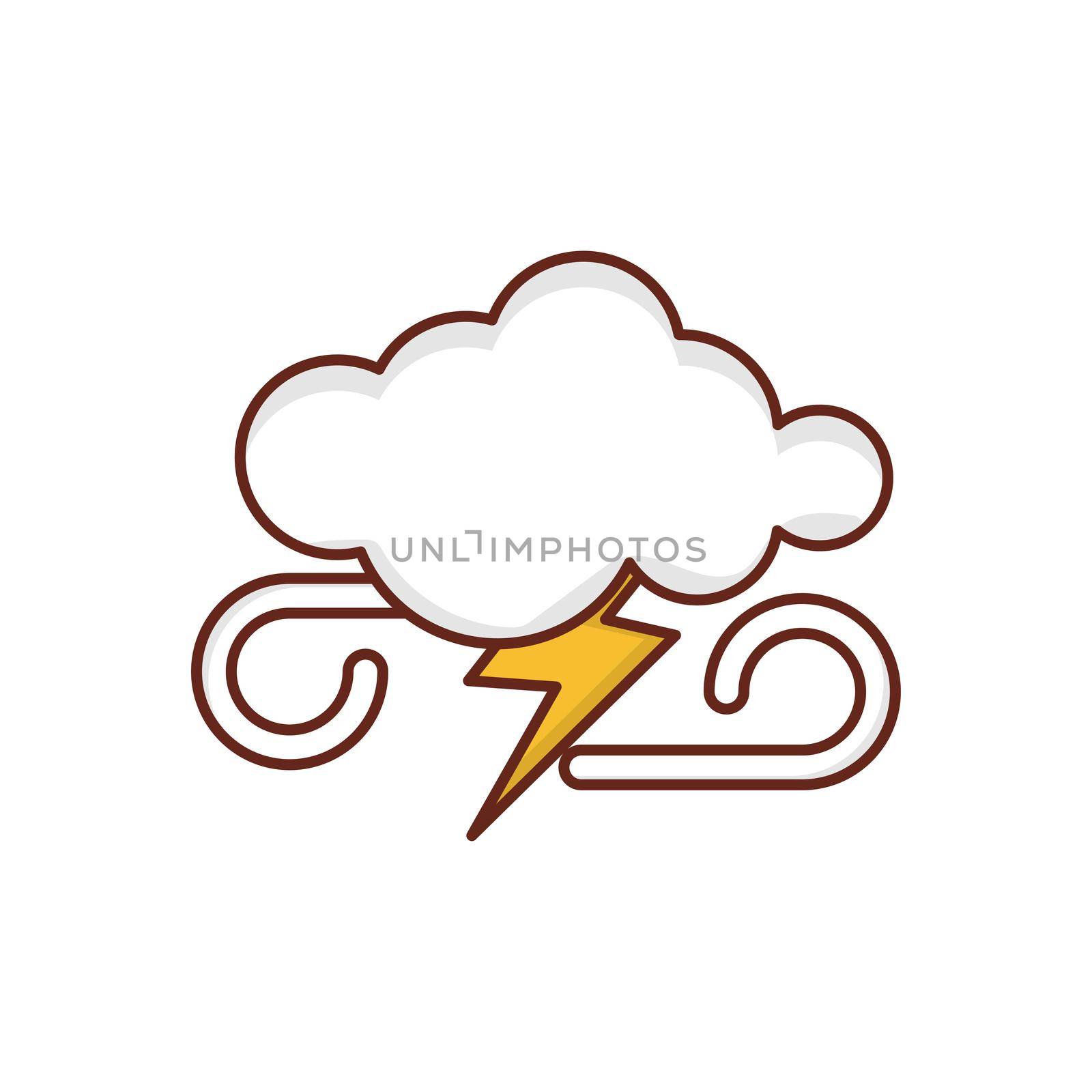 cloud vector flat colour icon