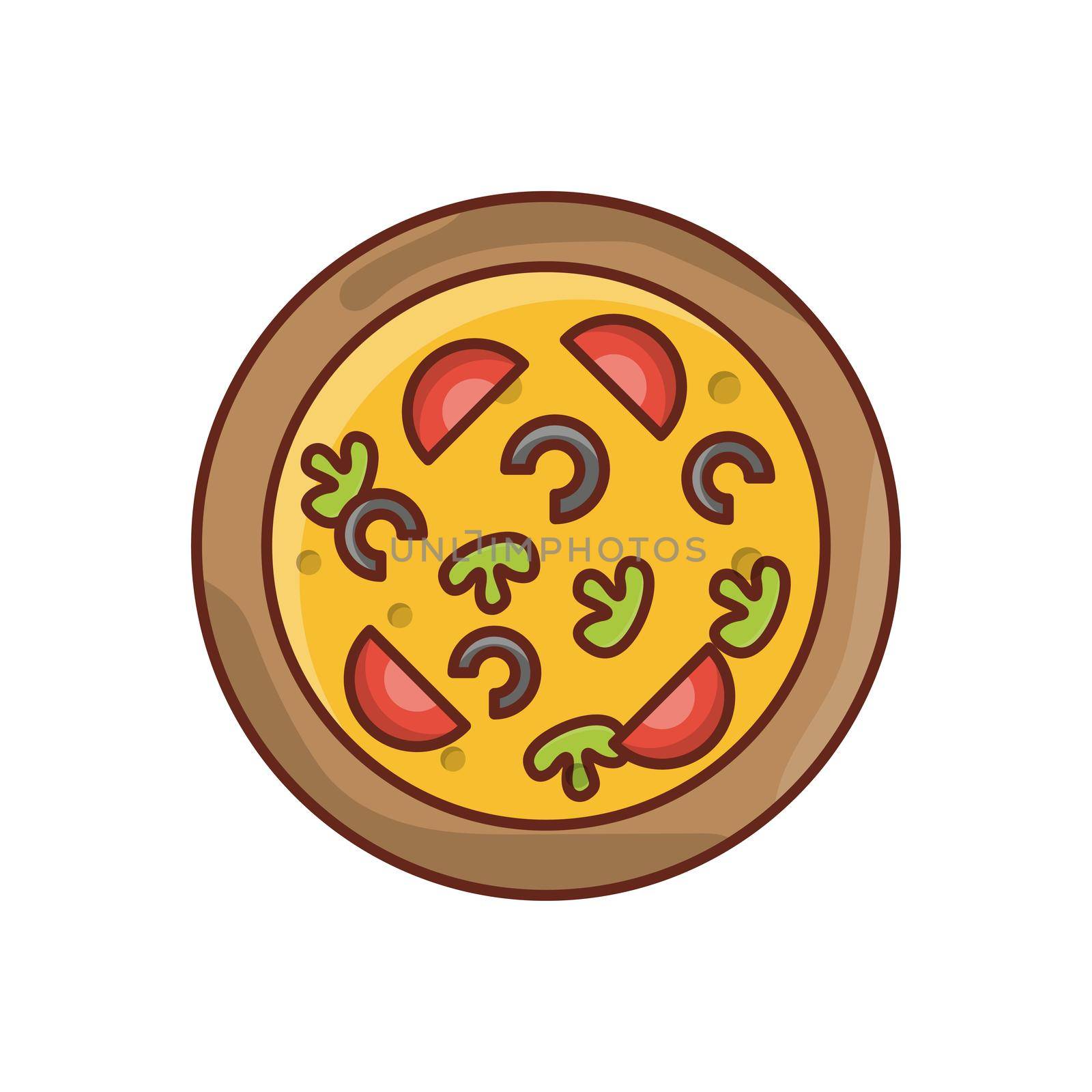 pizza Vector illustration on a transparent background. Premium quality symbols. Vector Line Flat color icon for concept and graphic design.