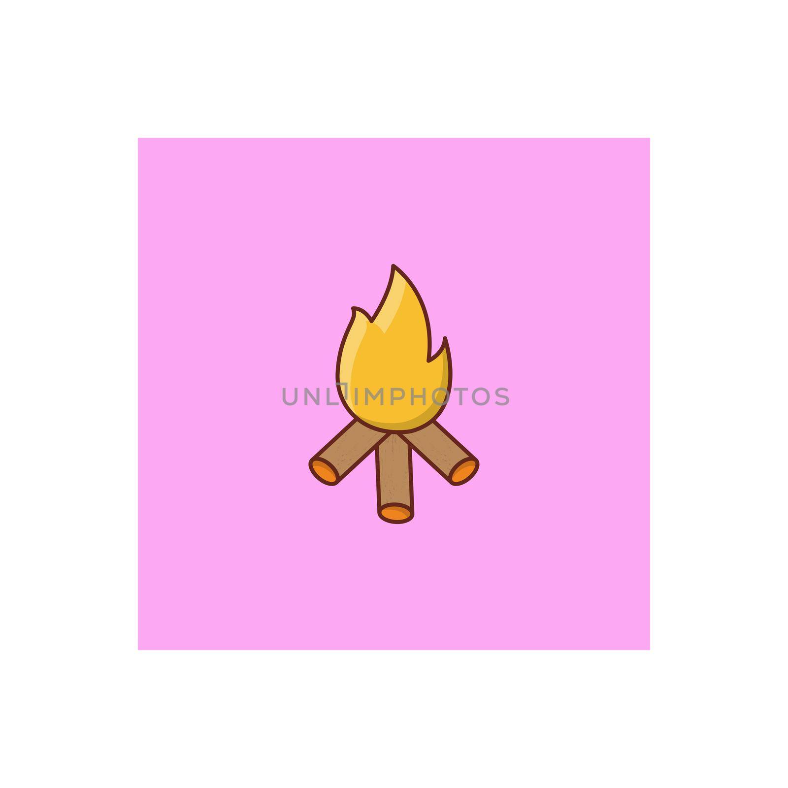 fire Vector illustration on a transparent background. Premium quality symbols. Vector Line Flat color icon for concept and graphic design.