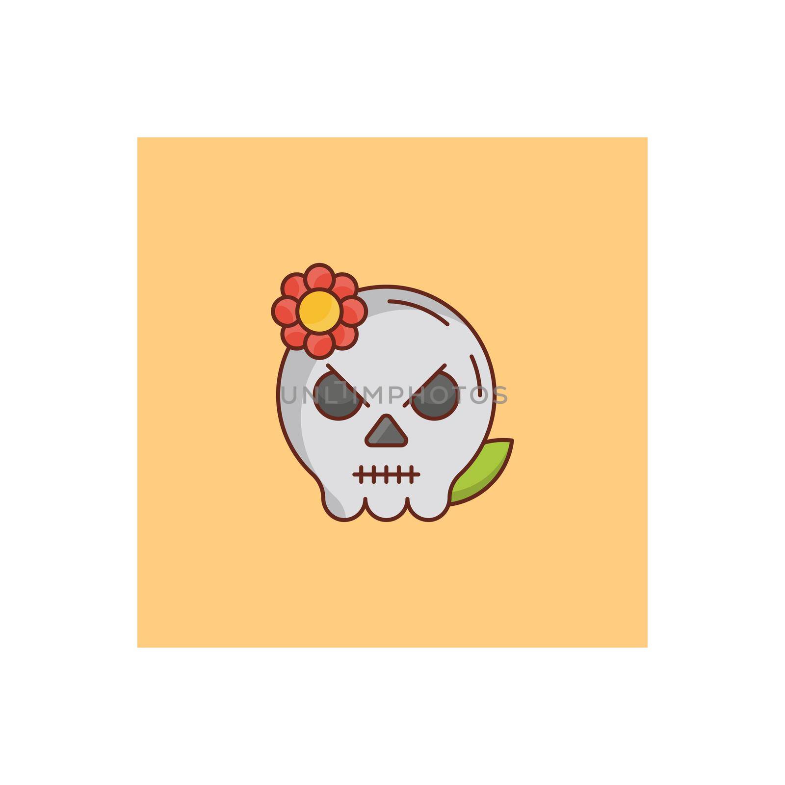 skeleton Vector illustration on a transparent background. Premium quality symbols. Vector Line Flat color icon for concept and graphic design.