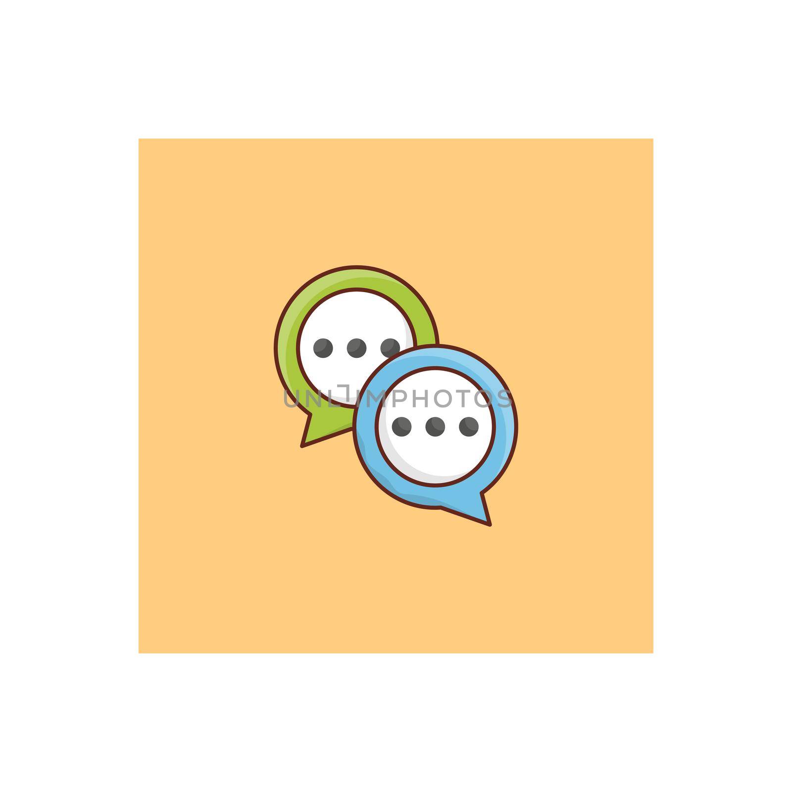 chat vector flat color icon