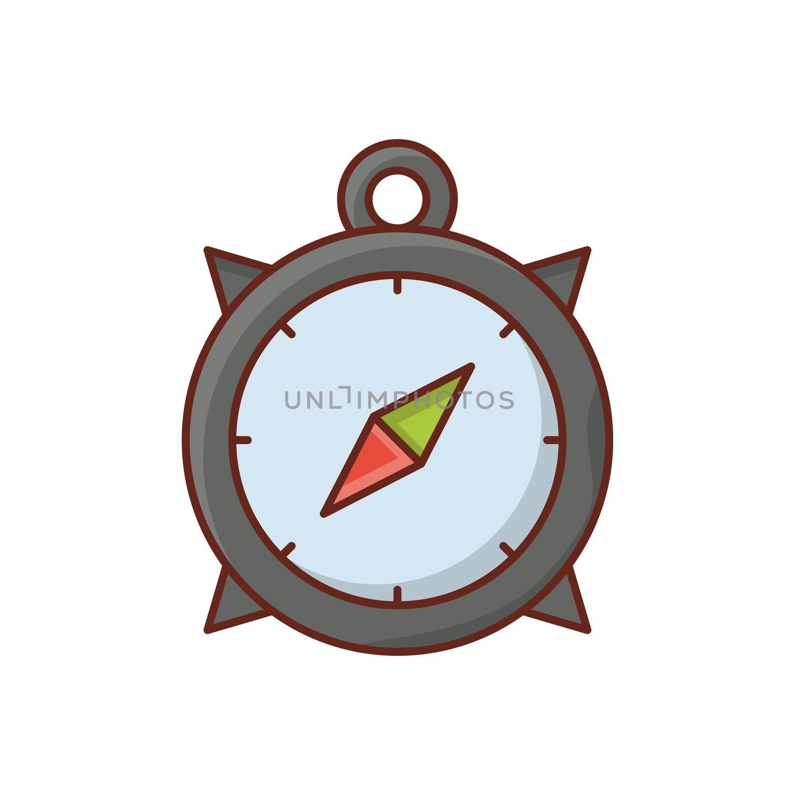compass Vector illustration on a transparent background. Premium quality symbols. Vector Line Flat color icon for concept and graphic design.