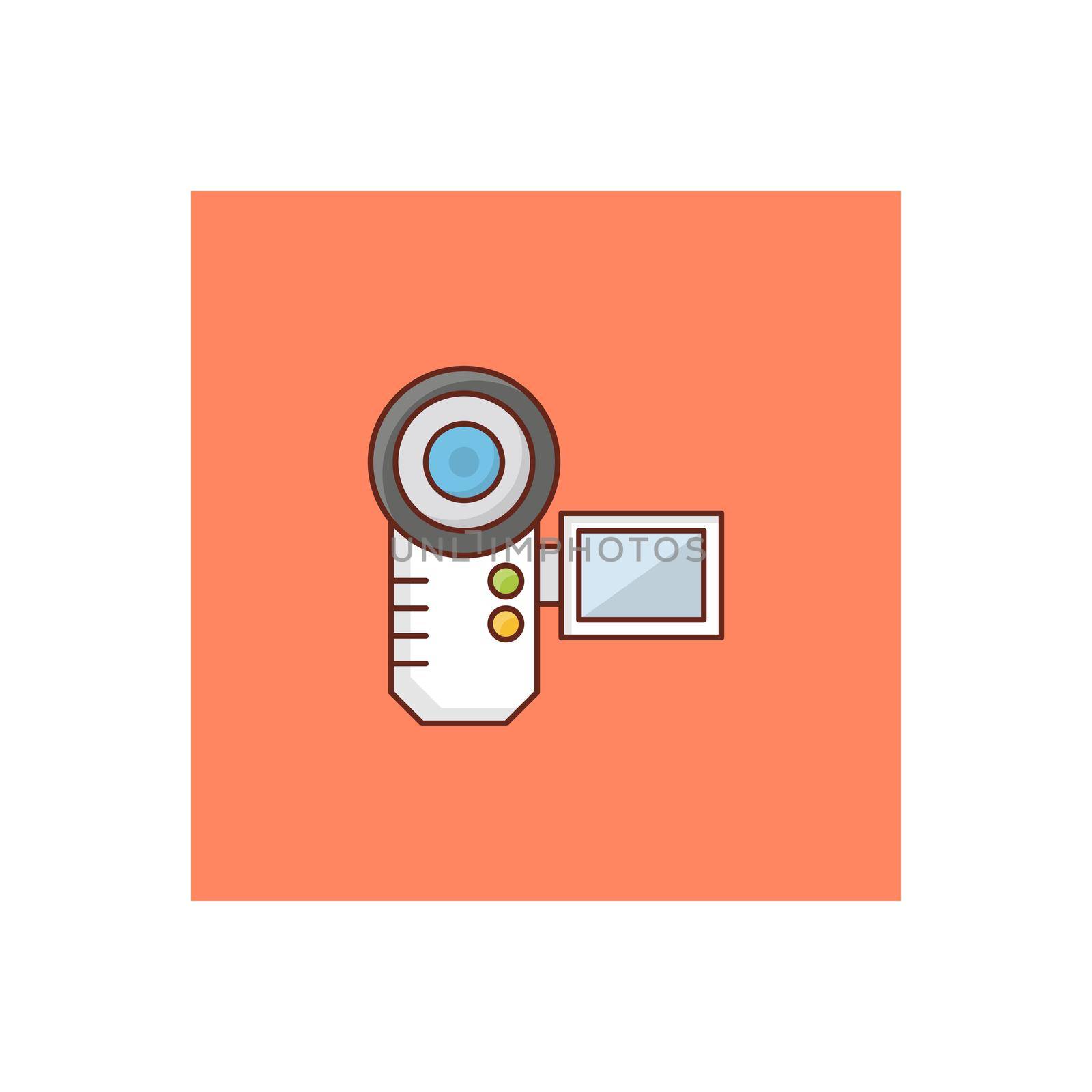 camera Vector illustration on a transparent background. Premium quality symbols. Vector Line Flat color icon for concept and graphic design.