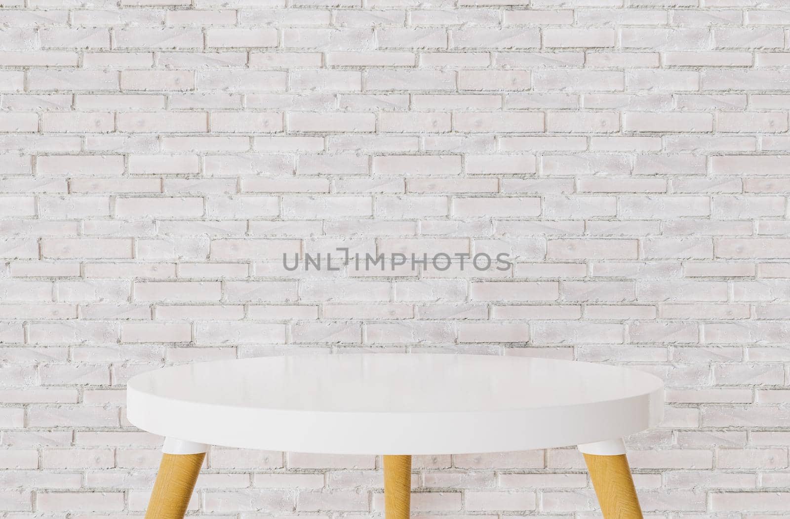 white table with brick wall by asolano