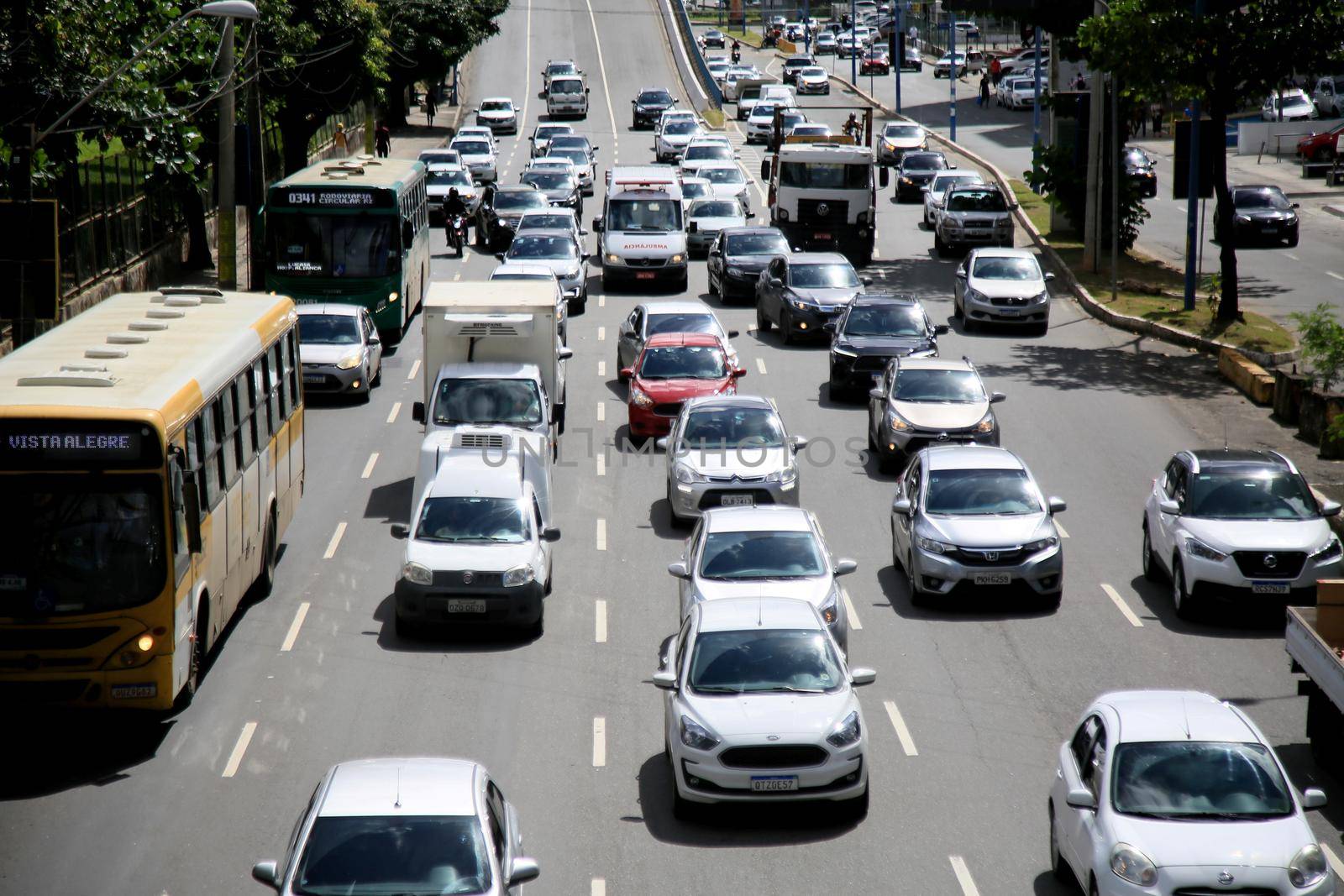 salvador, bahia, brazil - july 20, 2021: movement of vehicles in congestion in the city of Salvador.