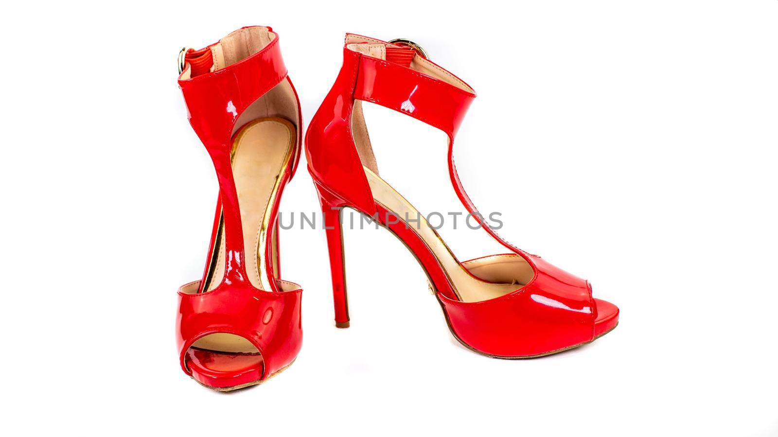 sandal with red patent heel by carfedeph