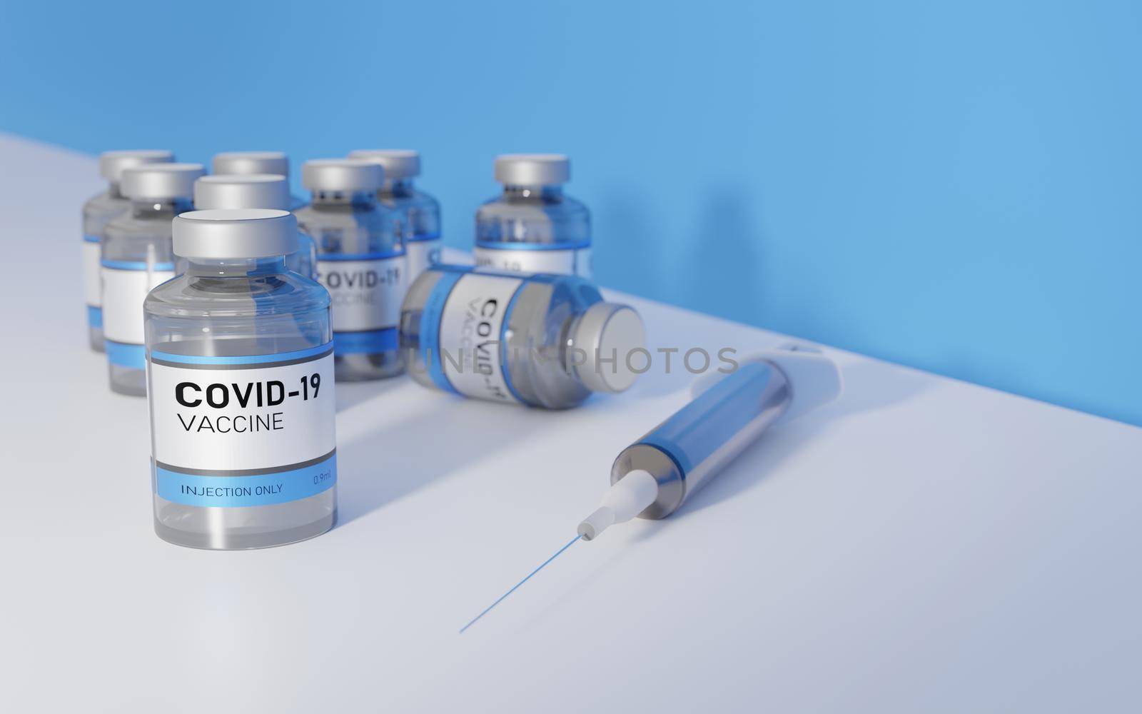 CORONAVIRUS VACCINES WITH A SYRINGE by asolano