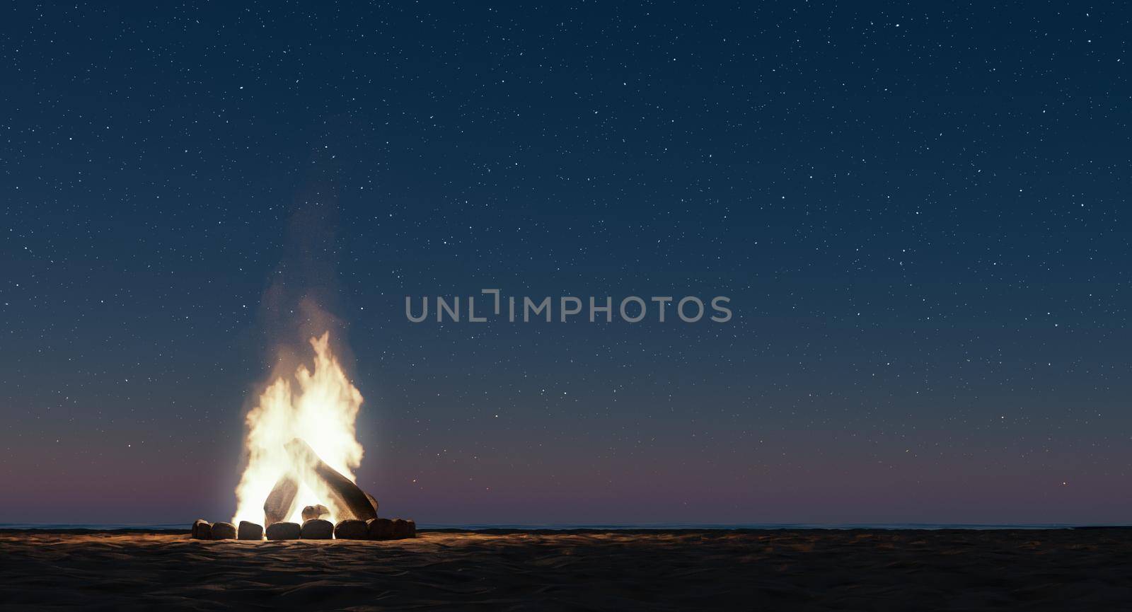 bonfire on the beach by asolano