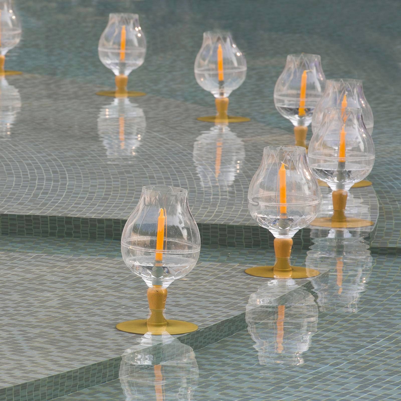 Glass candle holder for candles in Buddhism by titipong