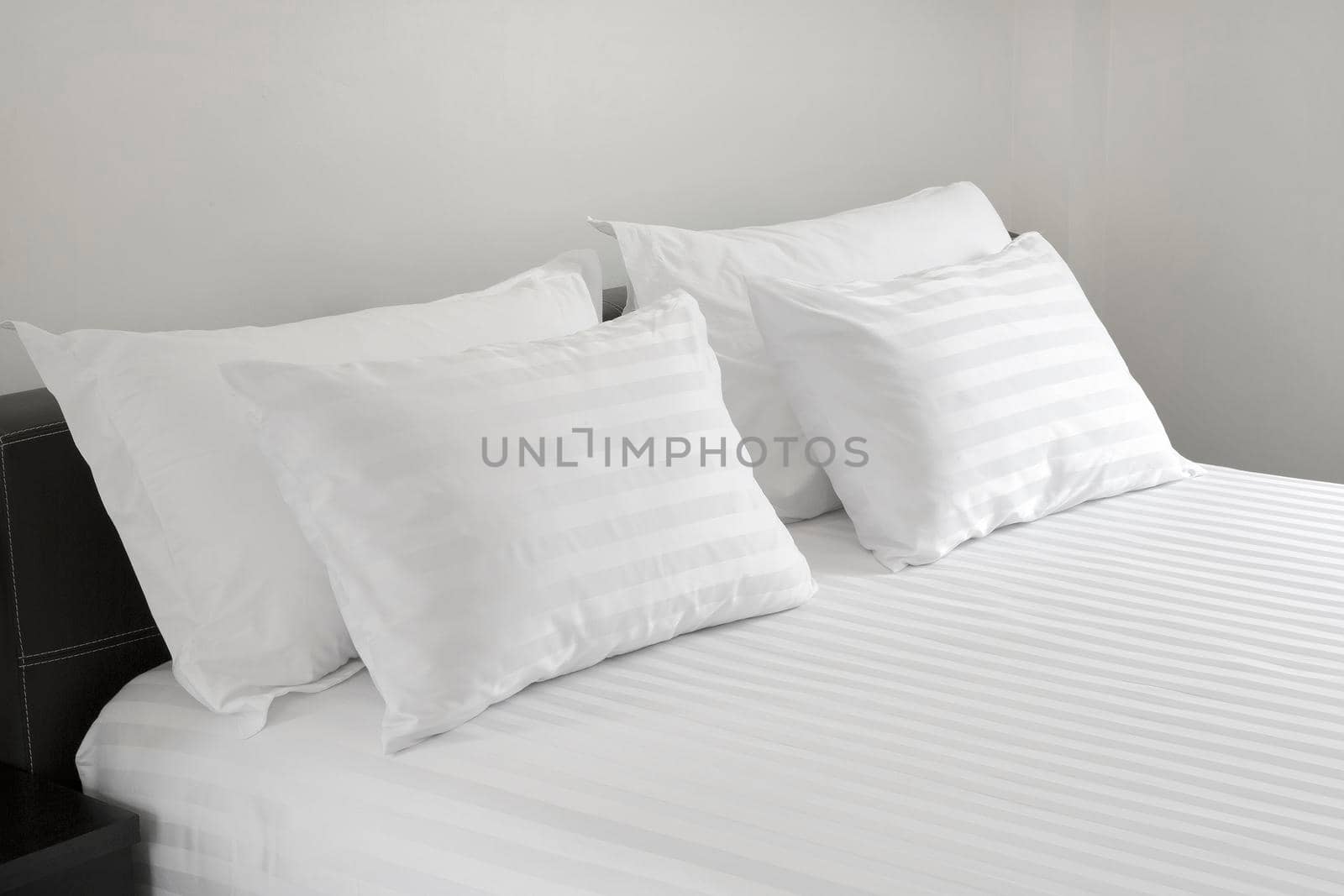 White pillows on a bed Comfortable soft pillows on the bed