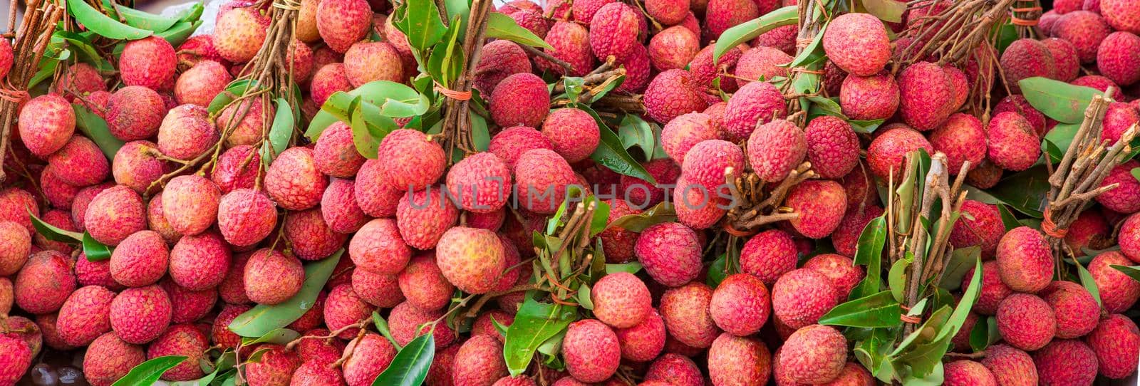 Fresh lychee  for sell in market by titipong