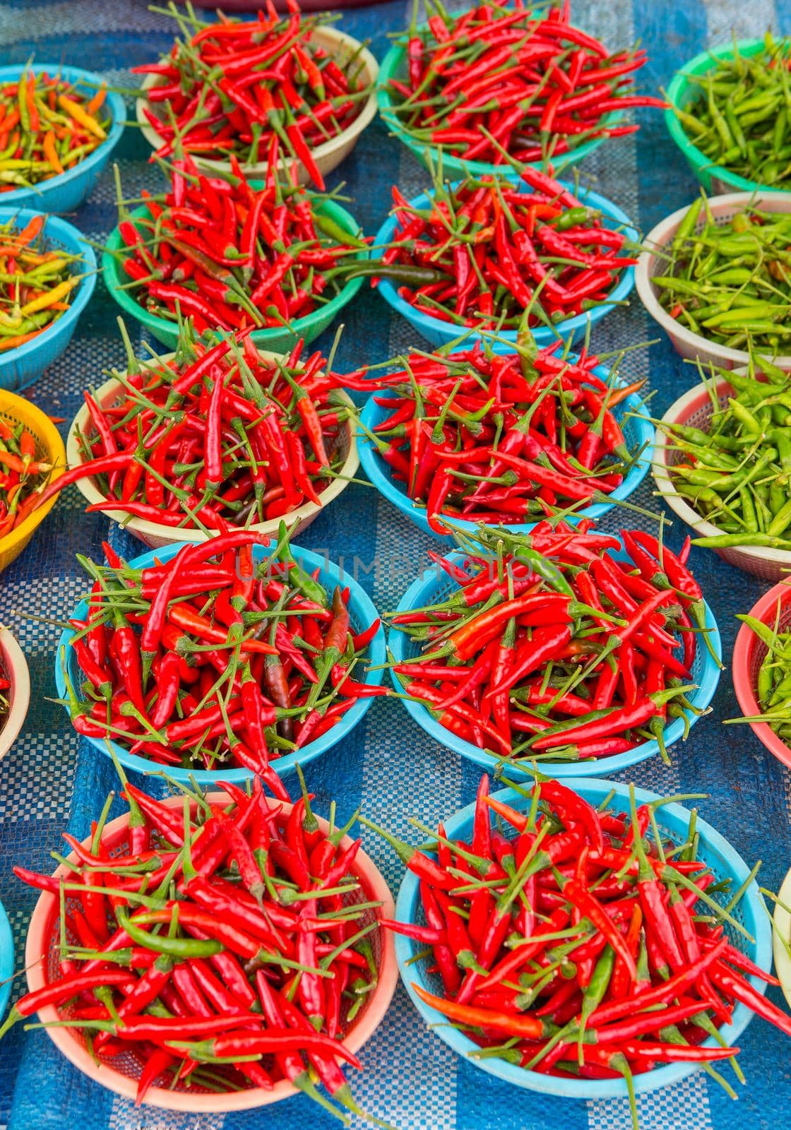 Chili sold in the market.