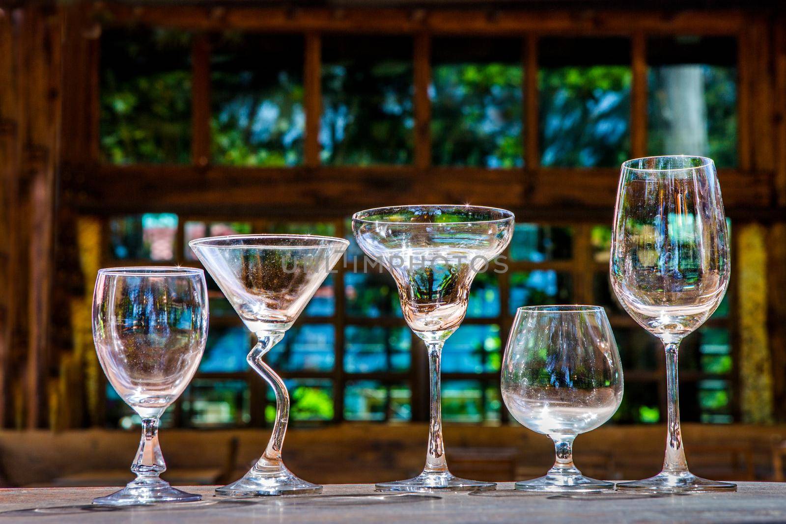 Empty glass in the restaurant