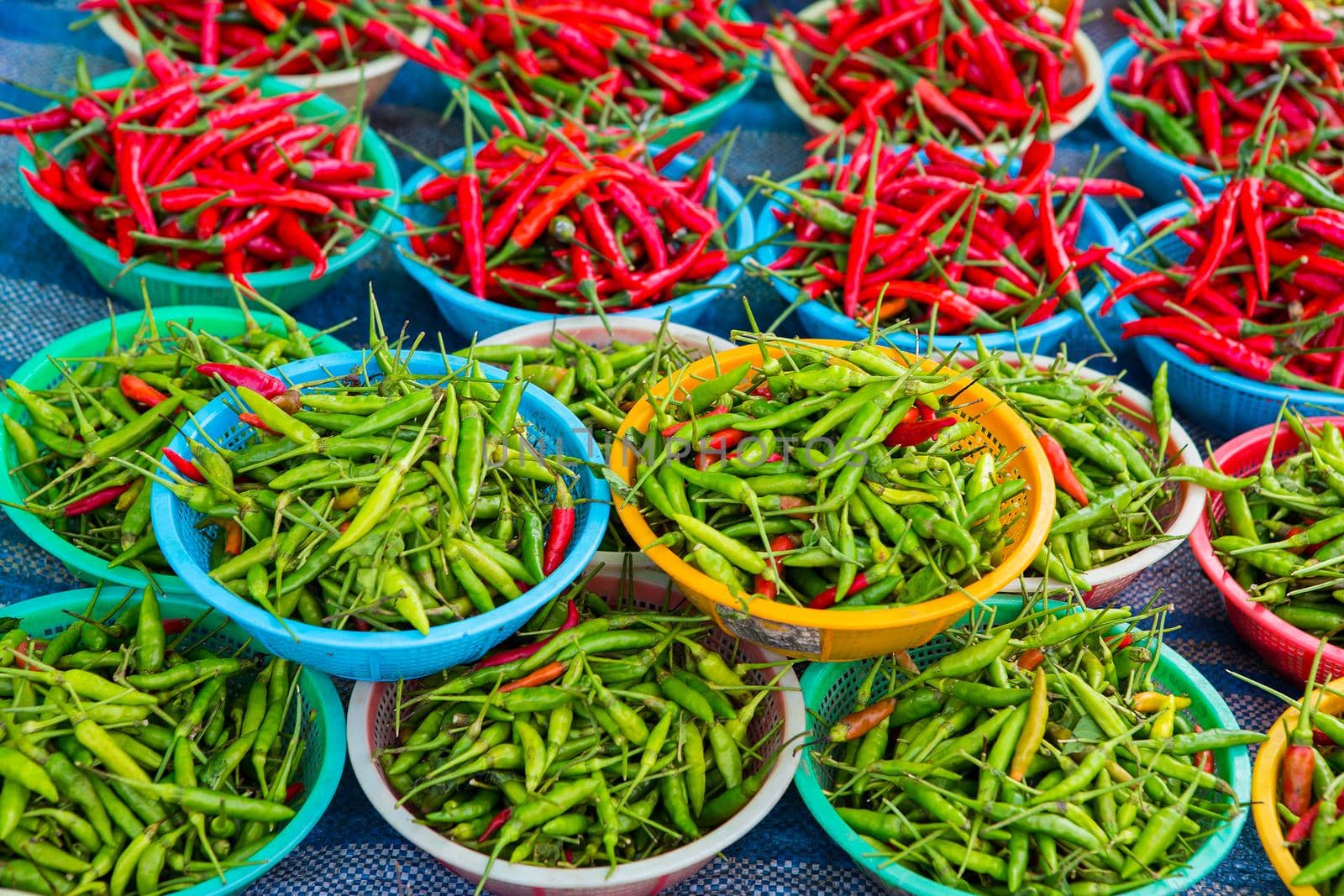 Chili sold in the market.