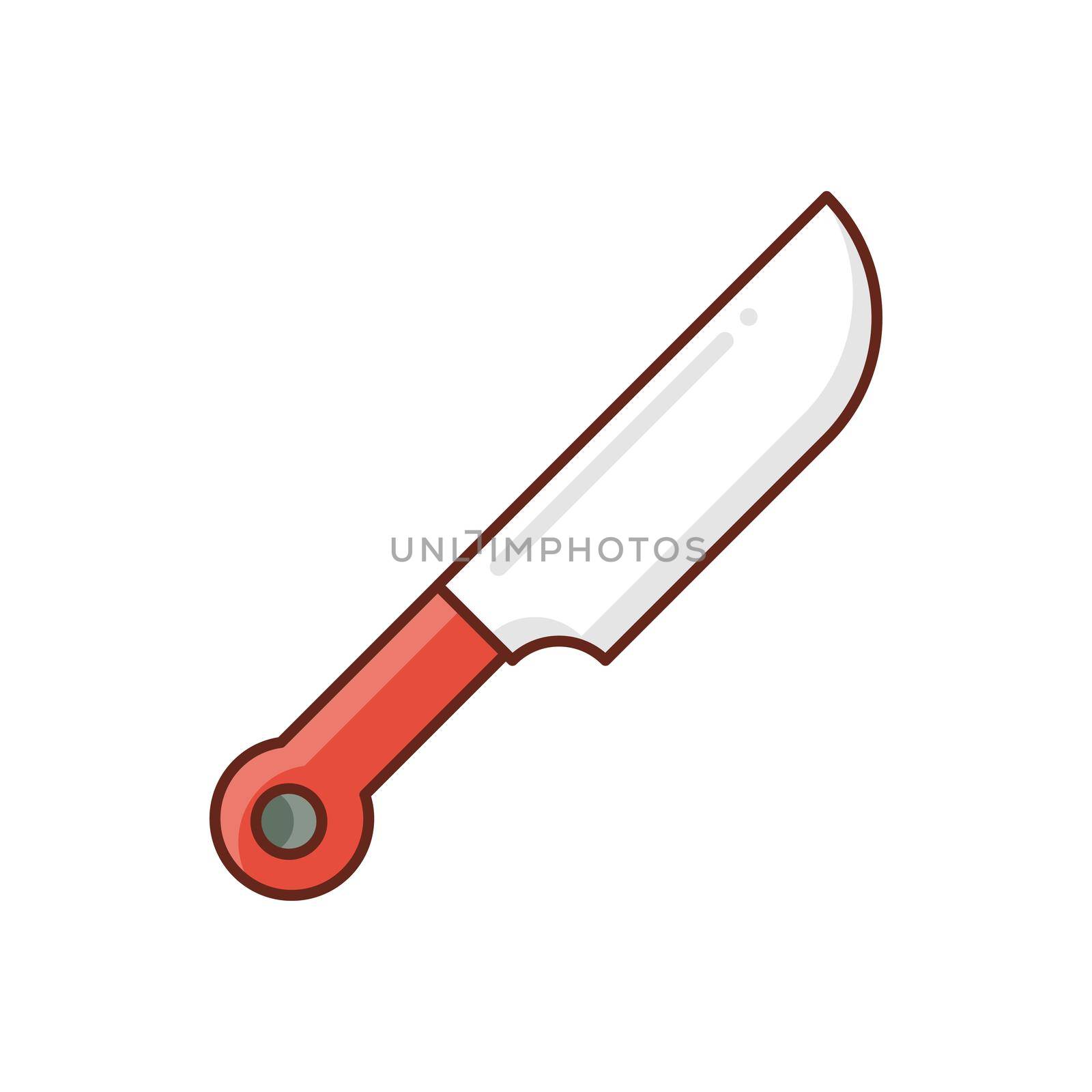 knife Vector illustration on a transparent background. Premium quality symbols. Vector Line Flat color icon for concept and graphic design.