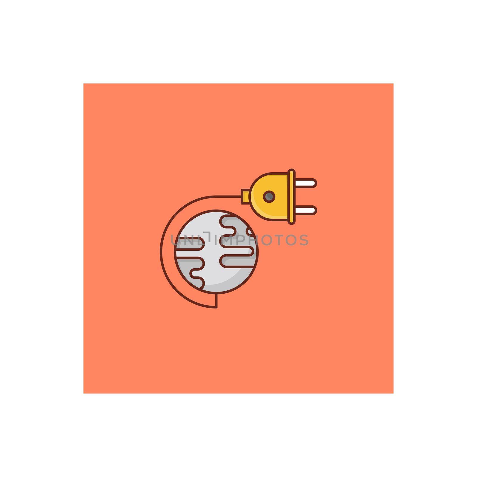 energy vector flat color icon