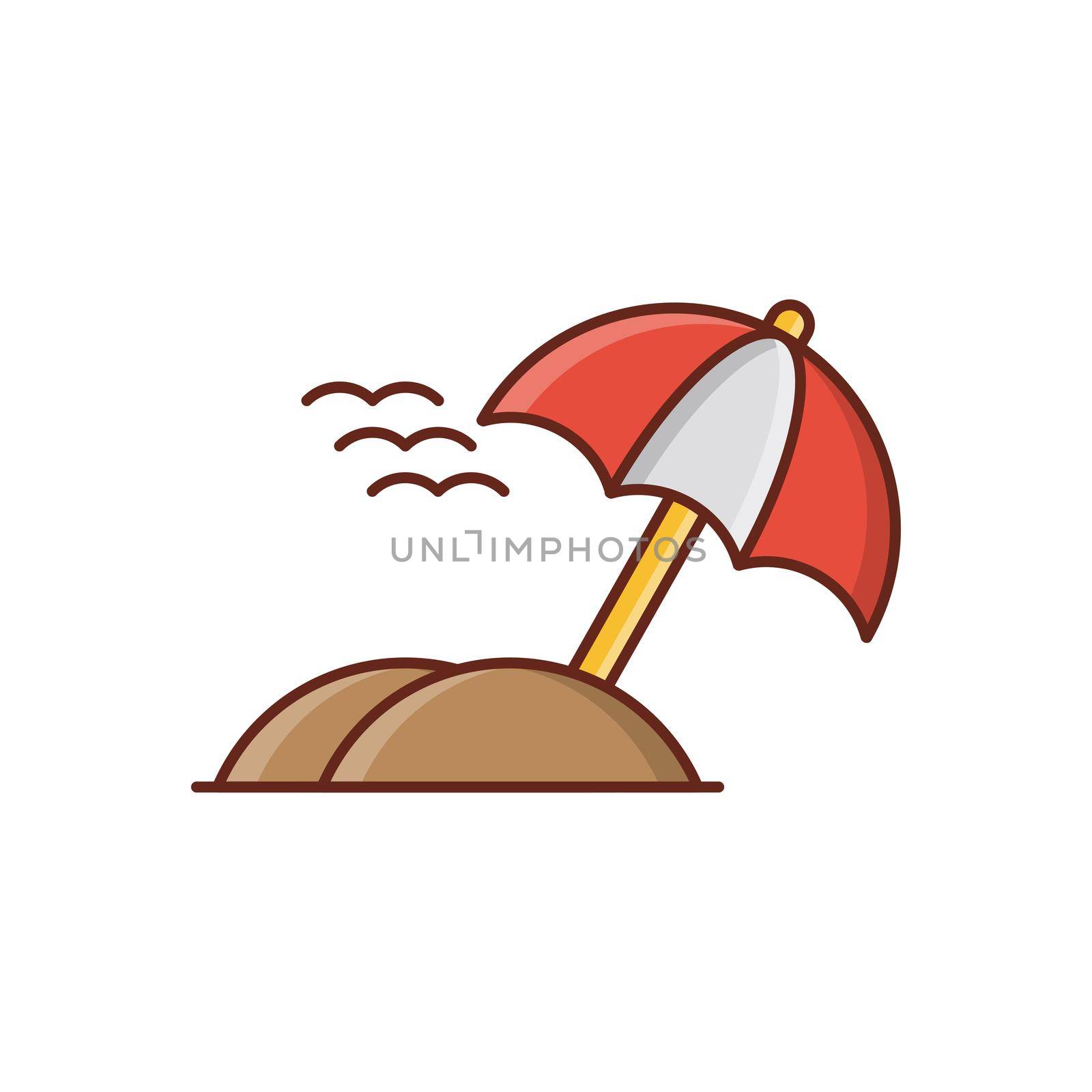 umbrella Vector illustration on a transparent background. Premium quality symbols. Vector Line Flat color icon for concept and graphic design.