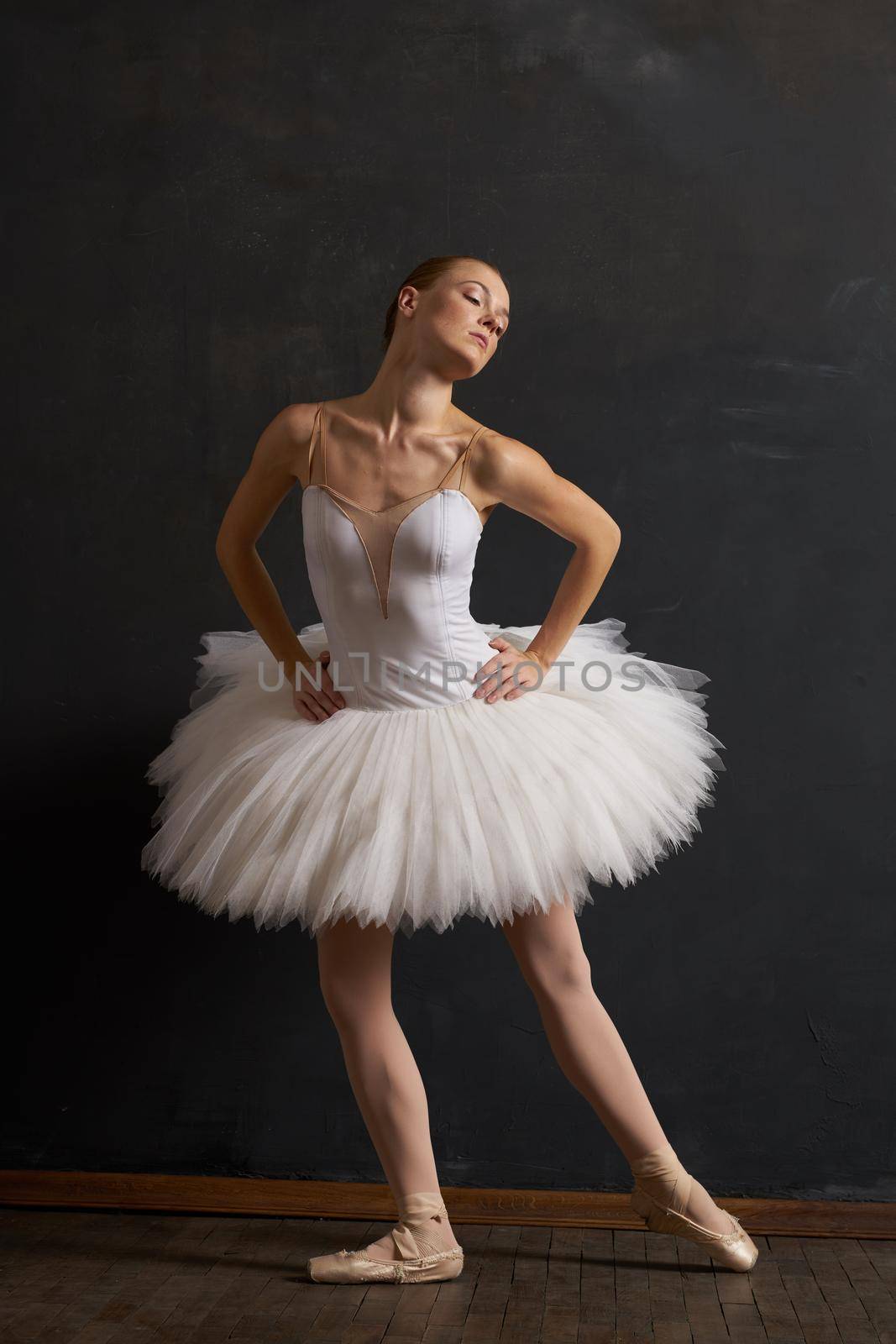 ballerina dance classic performance the dark background. High quality photo