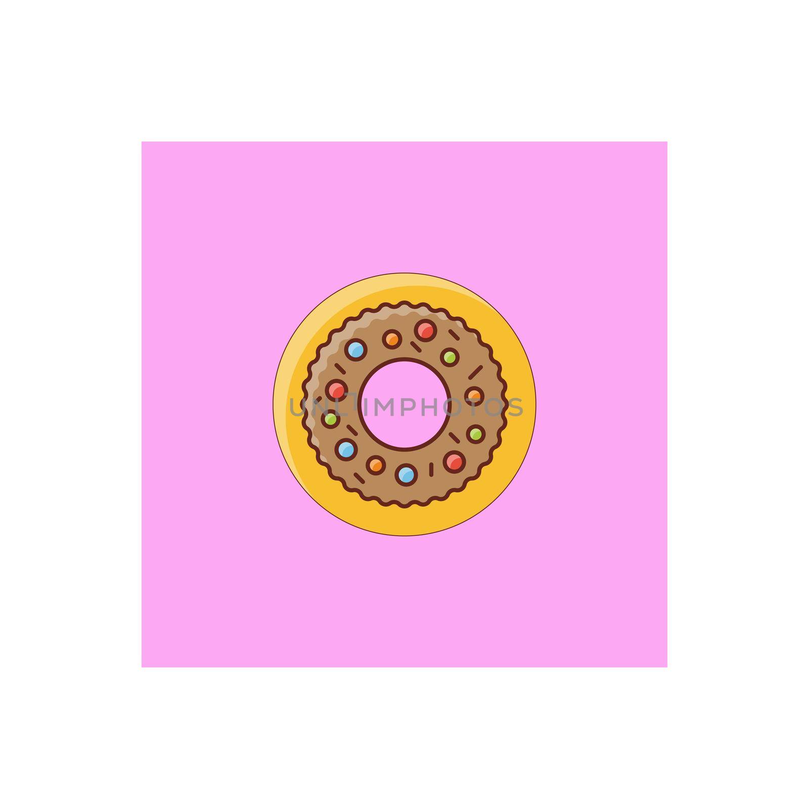 donuts Vector illustration on a transparent background. Premium quality symbols. Vector Line Flat color icon for concept and graphic design.