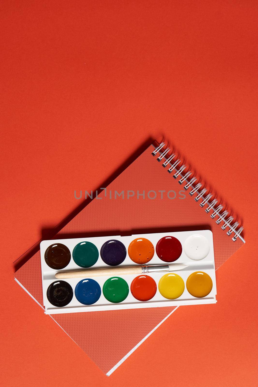 watercolor paint brush drawing art creative hobby. High quality photo