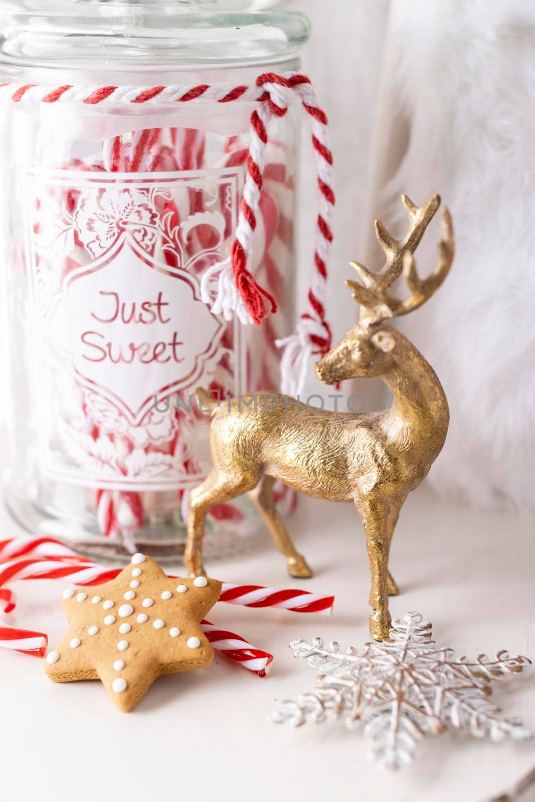 Christmas Santa Claus Hat Hanging On Wood chair, Xmas Concept, Decoration Over Grunge Wooden Background.