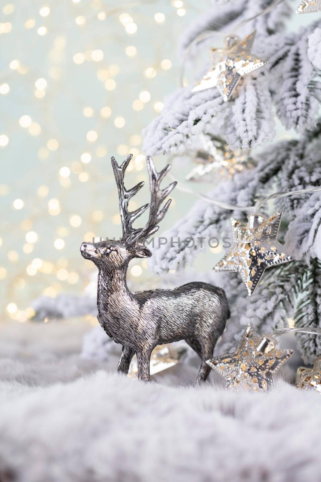 Christmas and newyear cozy decoration, bokeh background. by gitusik