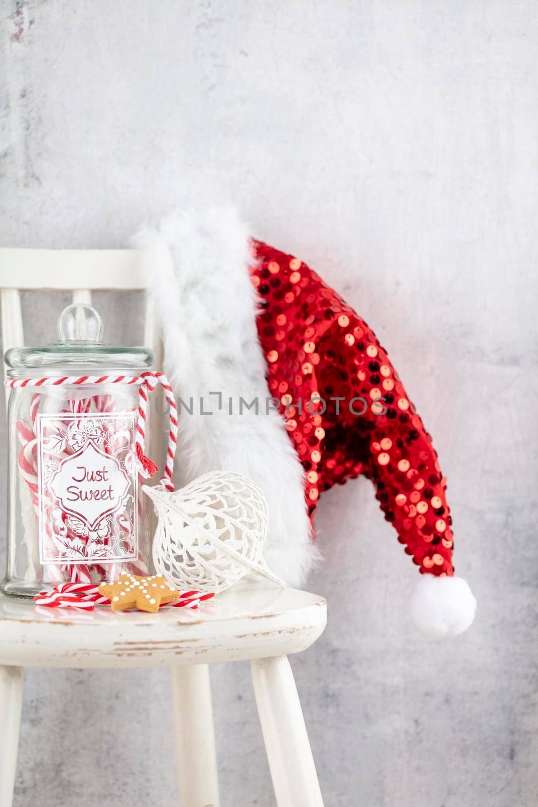 Cozy scandinavian family home on a Christmas eve. Xmas Concept, Decoration Over Grunge Background.