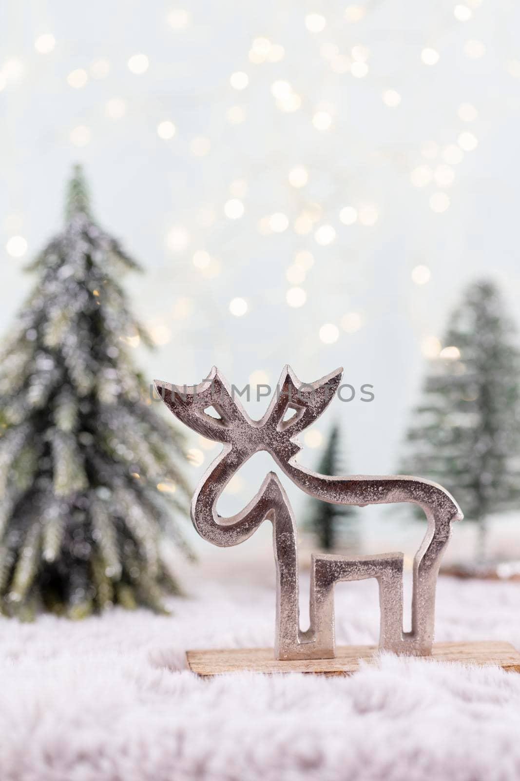 Festive background with christmas decoration. Copy space, winter holidays greeting card, flat lay, top view.