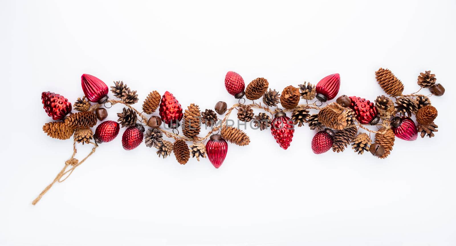 Christmas garland isolated on white background.