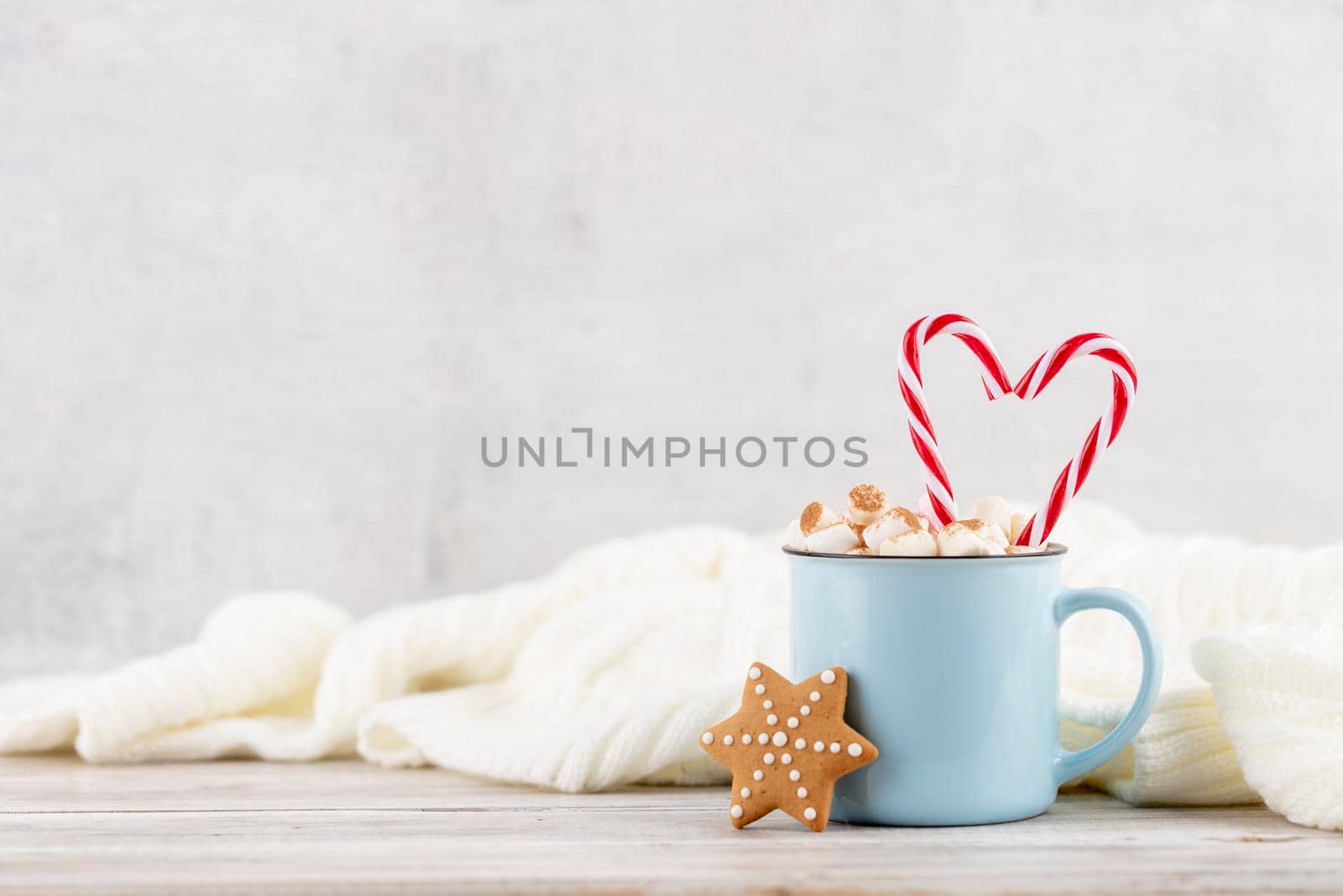 Christmas candy cane cozy background.