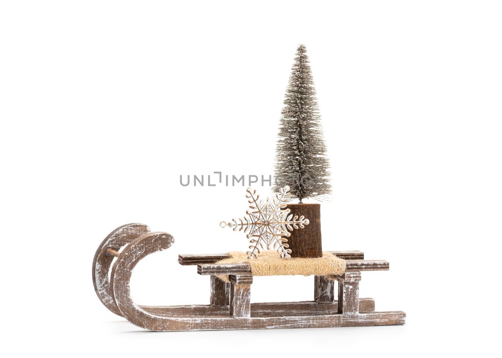 Christmas tree isolated on a white background.