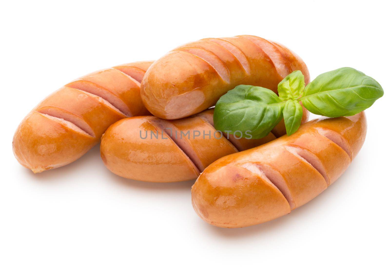 Pork sausage isolated on white background. by gitusik