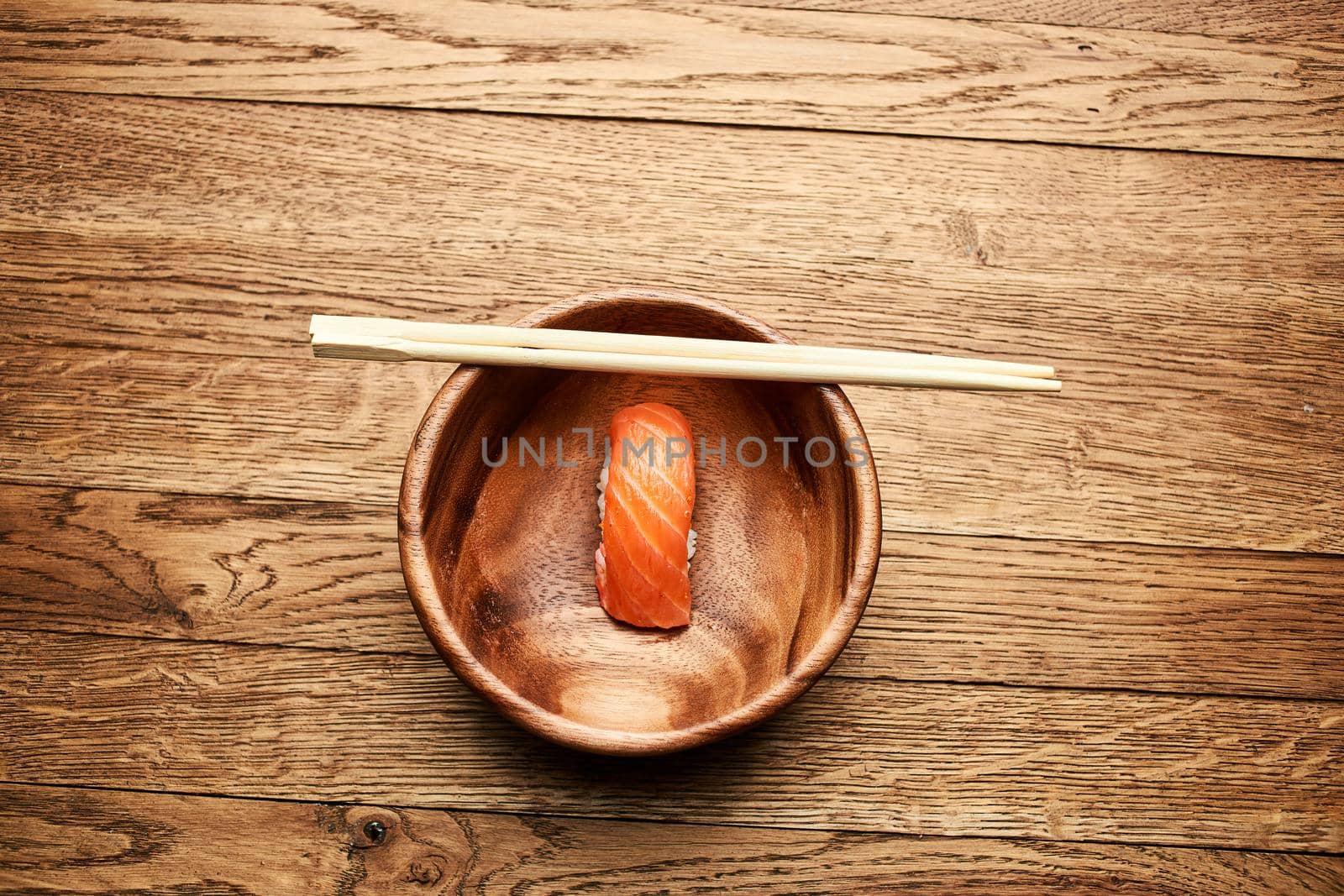 sushi on wooden plates chopsticks Japanese cuisine Asia Fish by Vichizh